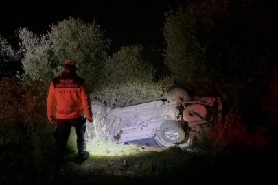 Bursa'da alkollü sürücü zeytinliğe uçtu!