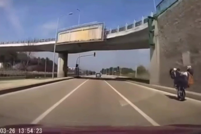 Bursa'da yürekleri ağza getiren sürüş!