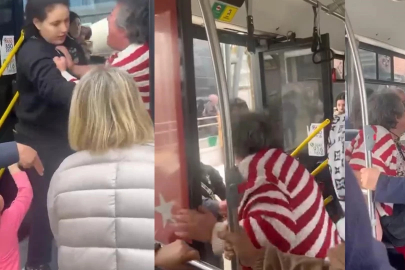 Otobüste yer kavgası... Olan araya giren şoföre oldu