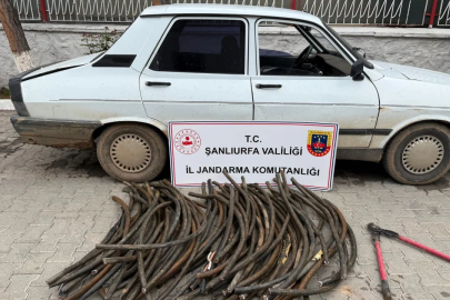 Kablo hırsızı suçüstü yakalandı