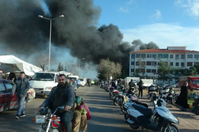 Kilis'te STK'ya ait prefabrikte yangın