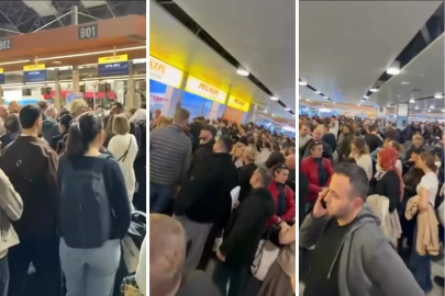 Olumsuz hava koşulları havalimanını felç etti, yolcular saatlerce bagaj bekledi