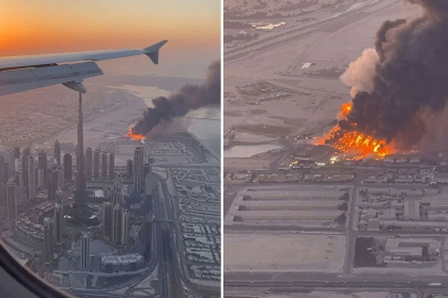 Yolcu uçağındaki turist, İran saldırısı sonucu hasar gören BAE'deki alüminyum fabrikasını görüntüledi