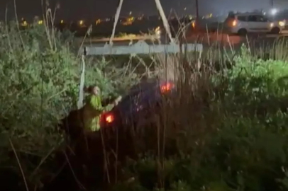 Bursa'da kontrolden çıkan araç dereye uçtu! Şans eseri korkulan olmadı...