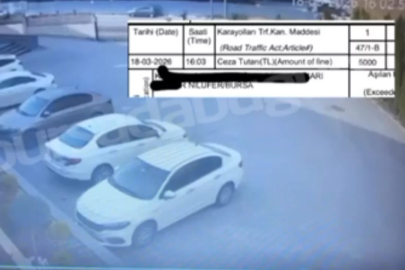 Bursa'da şaşkına çeviren olay! Otoparktaki araca kırmızı ışık cezası kesildi