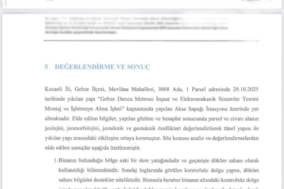 Gebze'de yıkılan binayla ilgili ikinci raporda, olayın metro ile ilgili olmadığı belirtildi