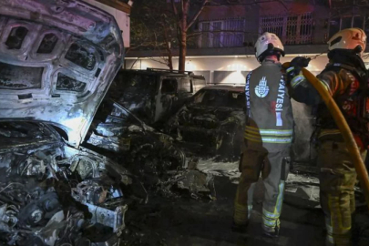 Araç kiralama şirketi önünde korkutan yangın!