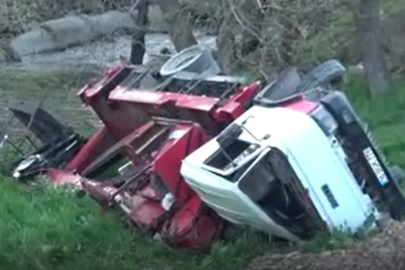 İş makinesi şarampole yuvarlandı: Ölü ve yaralı var...