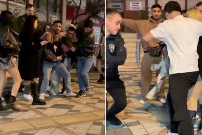 Yok böyle kavga! Polise tekme atıldı, tansiyon bir anda yükseldi