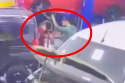 Bursa'da usta dayağı kamerada!