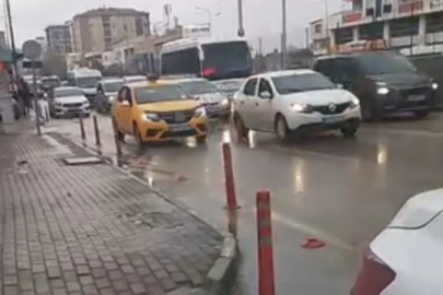 Bursa'da taksi sürücüsü tehlike saçtı!