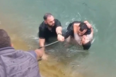 Dengesini kaybederek sulama kanalına düşen çocuğu vatandaşlar kurtardı