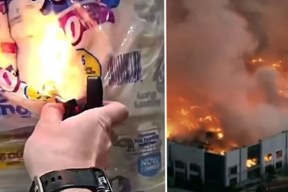 Maaşına kızdı, dev depoyu yaktı: O anları sosyal medyada paylaştı