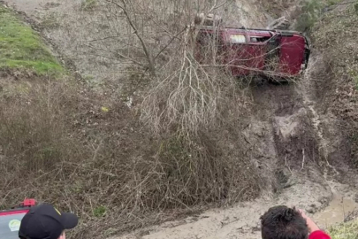 Takla atan araçtan mucize kurtuluş!