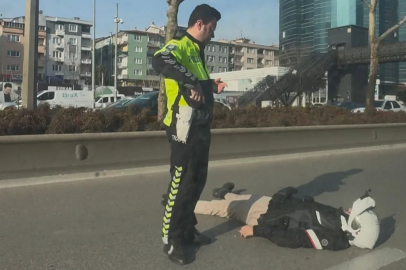 Bursa'da motosiklet yerde sürüklendi!