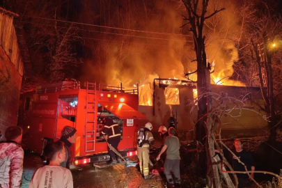 Bursa'da tek katlı ev alev alev yandı!