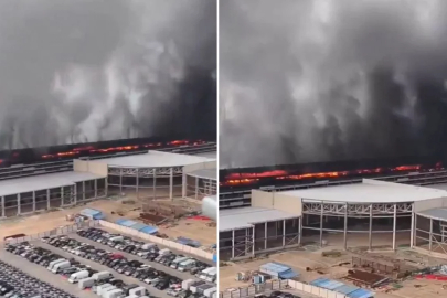 Dünyaca ünlü otomotiv devinin fabrikası alev alev yandı
