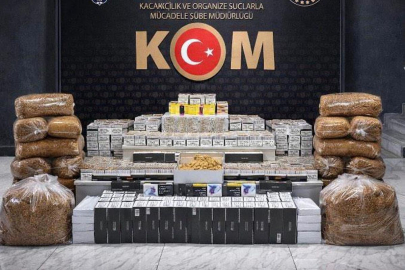 Uşak'ta çok sayıda kaçak makaron ve tütün ele geçirildi