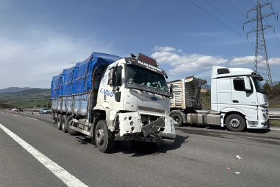 TEM'de tırdan kopan lastik kamyonun altına girdi