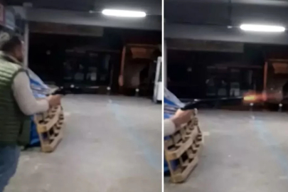 Pompalı tüfekle iş yerini basıp kurşun yağdırdı! Dehşet anları kamerada