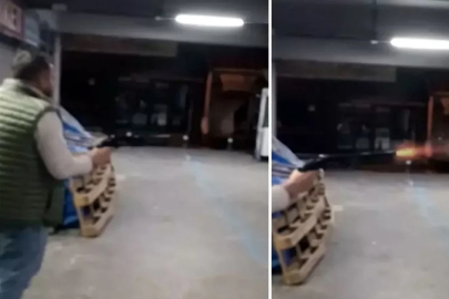 Pompalı tüfekle iş yerini basıp kurşun yağdırdı! Dehşet anları kamerada