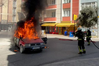 Tekirdağ'da korku dolu anlar: LPG'li otomobil alev topuna döndü