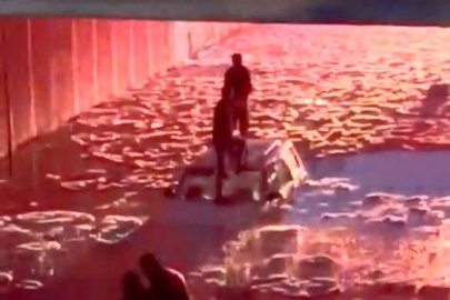 Elazığ'da alt geçit suyla doldu: Mahsur kalan vatandaşları itfaiye kurtardı