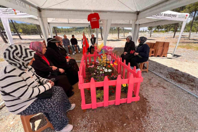 Almina'nın mezarı pembeye boyandı