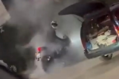 Bursa'da akaryakıt istasyonunda tehlikeli hareket!
