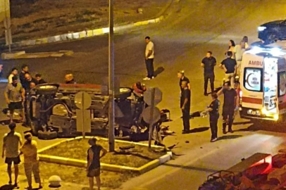 Otomobil takla attı, sürücü araçta sıkıştı