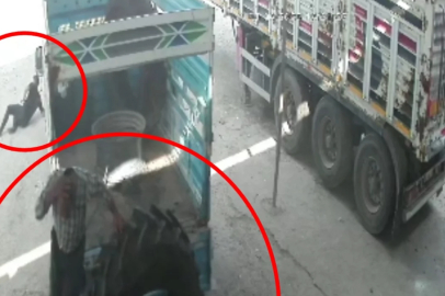 Traktör lastiği bomba gibi patladı!