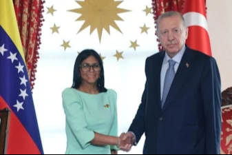 Cumhurbaşkanı Erdoğan, Venezuela Cumhurbaşkanı Vekili Delcy Rodriguez ile görüştü