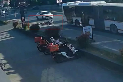 Aniden yola fırlayan bisikletli çocuklar ölümün kıyısından döndü