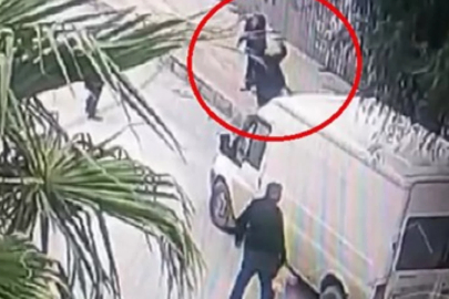 Kaldırım taşıyla gelen ölüm kamerada