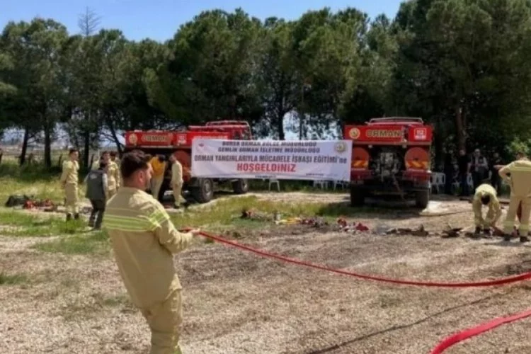 Bursa'da orman çalışanları yangın söndürme eğitimlerini tamamladı