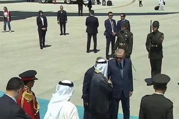 Cumhurbaşkanı Erdoğan, Kuveyt Emiri'ni karşıladı