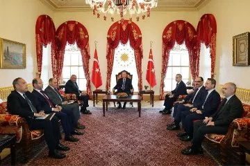 Dolmabahçe'de Gazze diplomasisi! Cumhurbaşkanı Erdoğan Mısır Dışişleri Bakanı ile görüştü