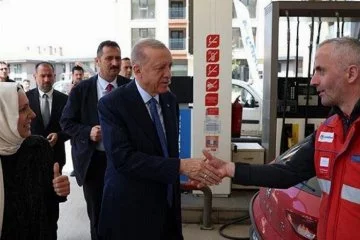 Erdoğan'dan akaryakıt istasyonu ziyareti!