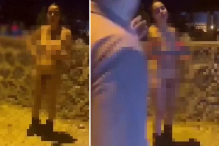 Genç bir kadın sokak ortasında çırılçıplak görüntülendi