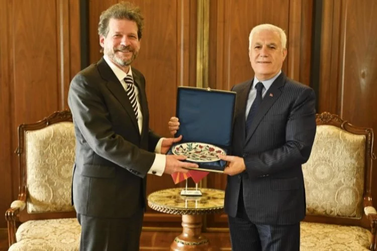Kuzey Makedonya Cumhuriyeti Ankara Büyükelçisi'nden Başkan Bozbey'e ziyaret